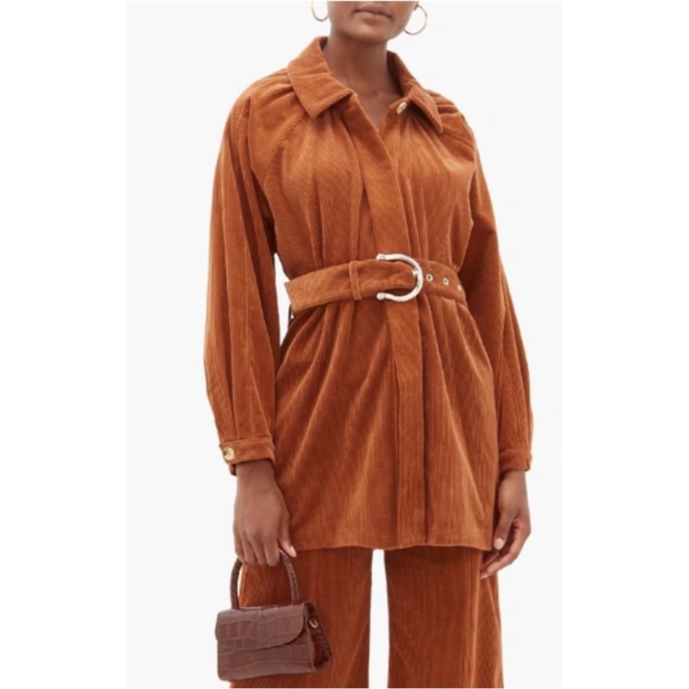 New Dodo Bar Or Bella Belted Cotton-blend Corduroy Jacket